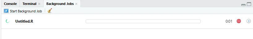 RStudio Jobs 面板的任务进度条